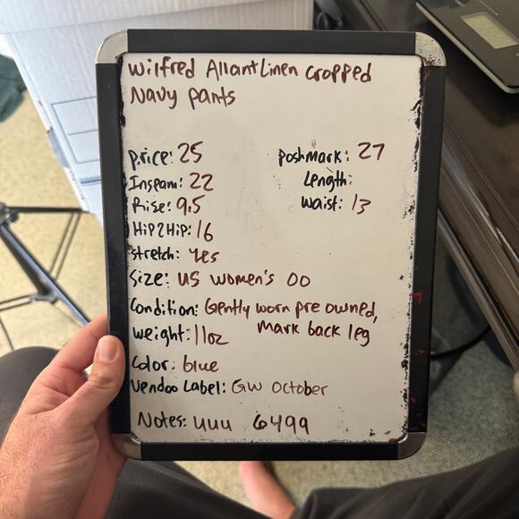 Wilfred Allant Linen Cropped Navy Pants US Women's 00 - Picture 8 of 8